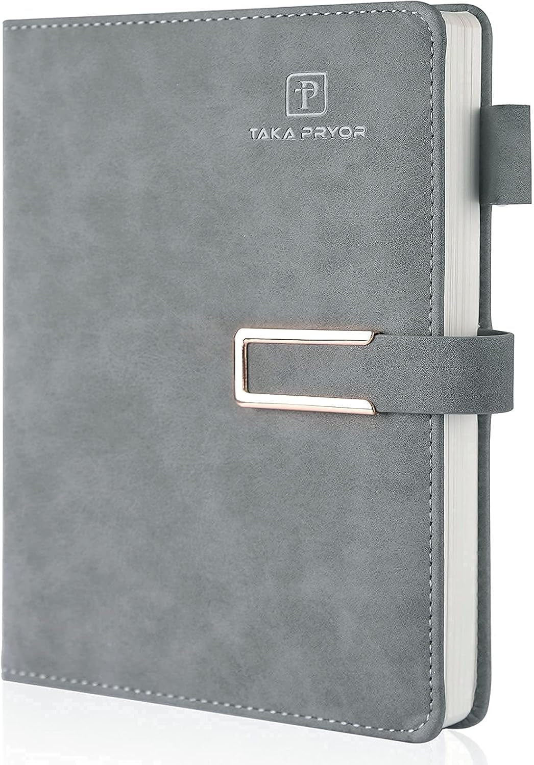 Ruled Journal Notebook, Hardcover Magnetic Clasp Cove, Personal Professional Lined Notebooks, with Pen Loop，Medium 5.7 X 8.3 Inches, 120 GSM Thick Paper Gifts Gray