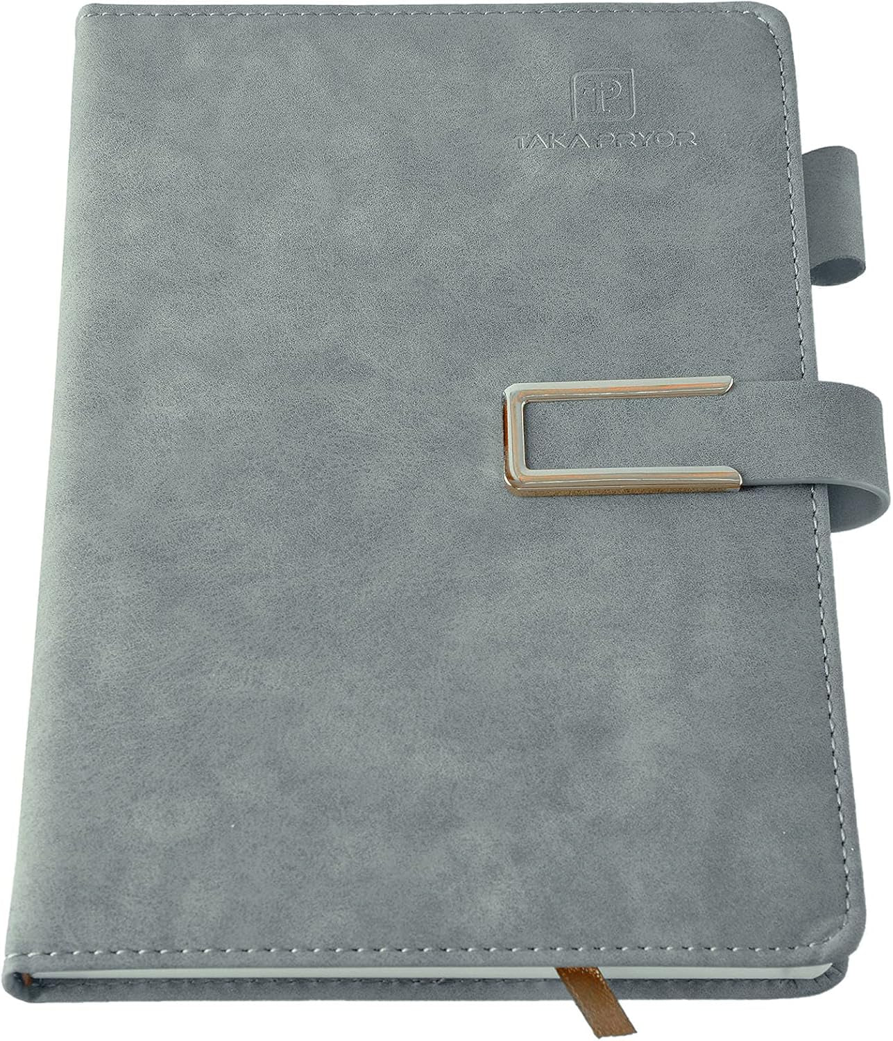 Ruled Journal Notebook, Hardcover Magnetic Clasp Cove, Personal Professional Lined Notebooks, with Pen Loop，Medium 5.7 X 8.3 Inches, 120 GSM Thick Paper Gifts Gray