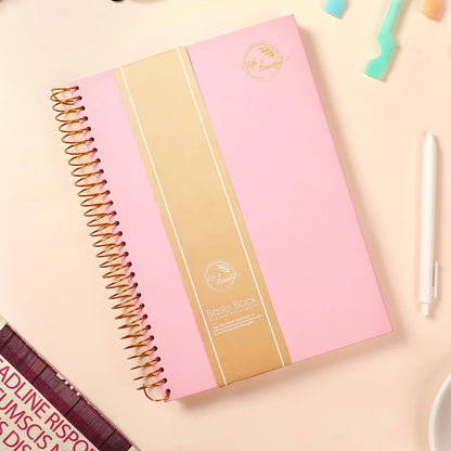 Hardcover Spiral Notebook,300 Pages College Ruled Notebooks,7” X 10”Large Spiral Journal,B5 Hard Cover Notebooks for Work Writing School,B5 Pink