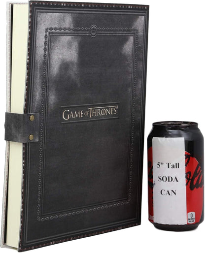 Ebros Game of Thrones House of Stark Direwolf Sigil Winter Is Coming Embossed Large Blank Page Journal with Metal Clasp 7"X10" Official GOT Book with Velvet Pouch and Gift Box Set