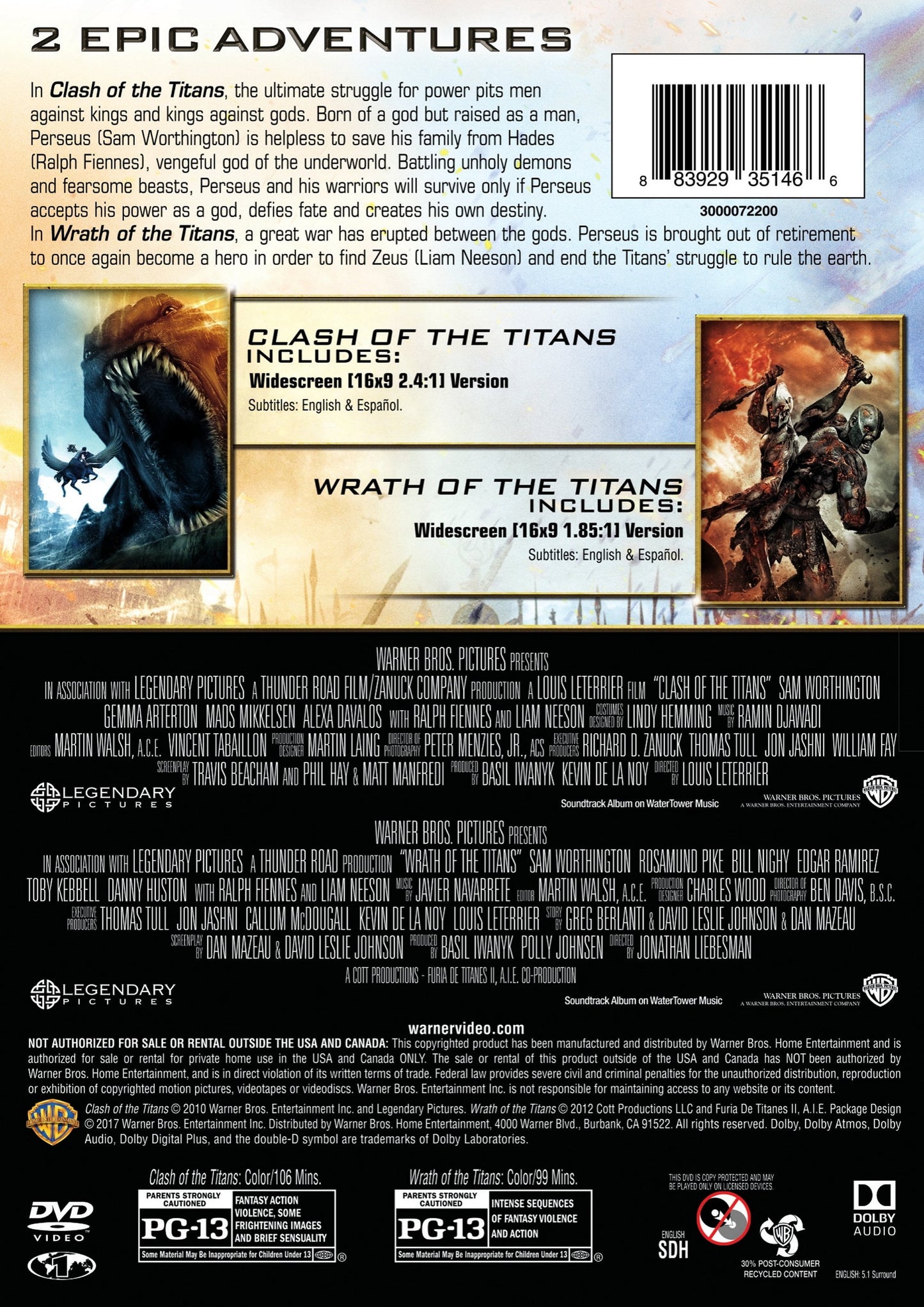 Clash of the Titans / Wrath of the Titans (DVD)