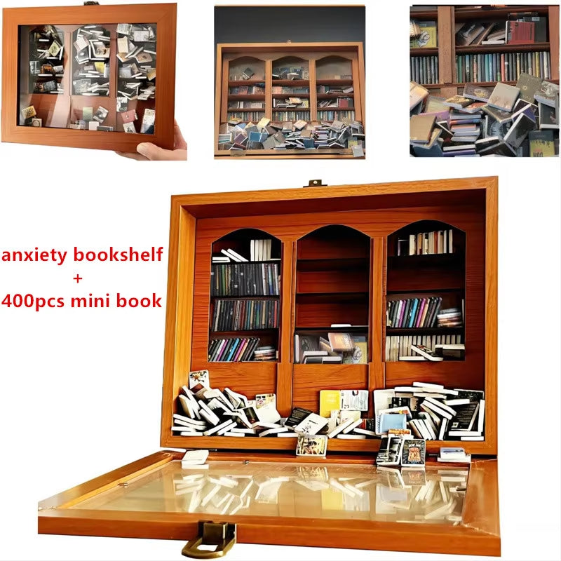 200/400Pcs Miniature Books Anxiety Bookshelf Antistress Anxiety Relief Fidget Toys Shaking Sensory Toys Away Your Anxiety Gift